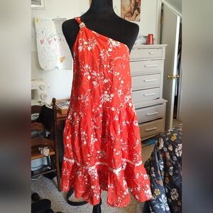 Free People one shoulder red dress S